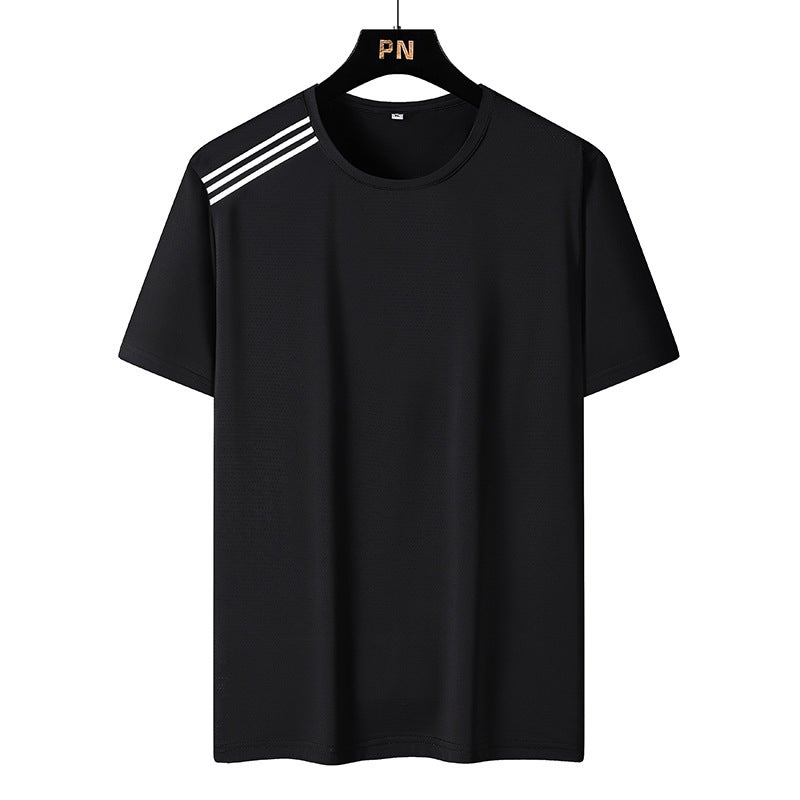 2022 New Couple Ice Silk Quick-Drying T-Shirt Plus Size Fat Short-Sleeved T-Shirt Men And Women All-Match - Image 2