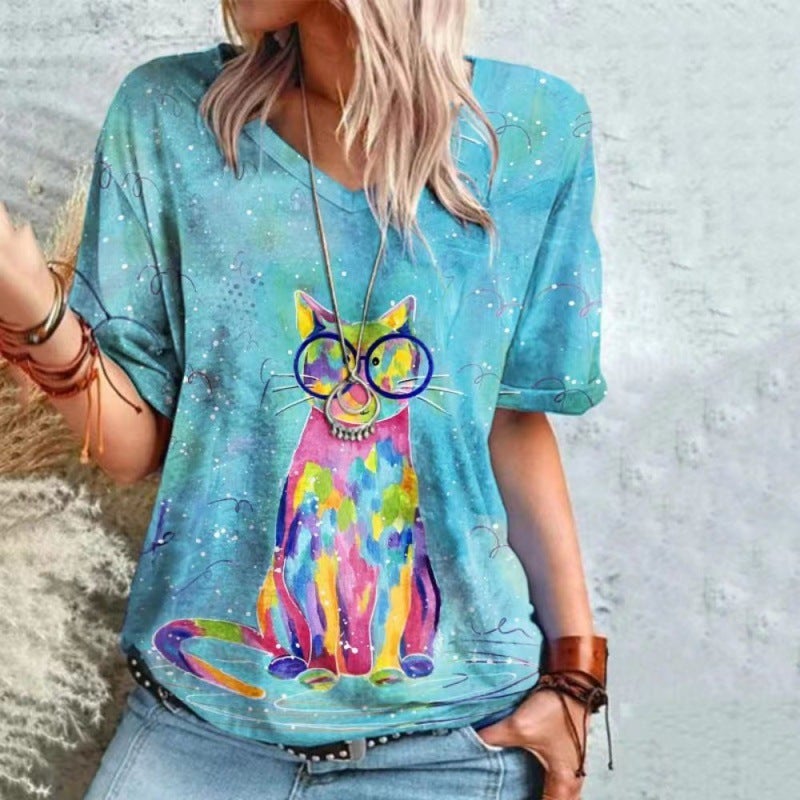 Women's positioning printed T-shirt top - Image 5