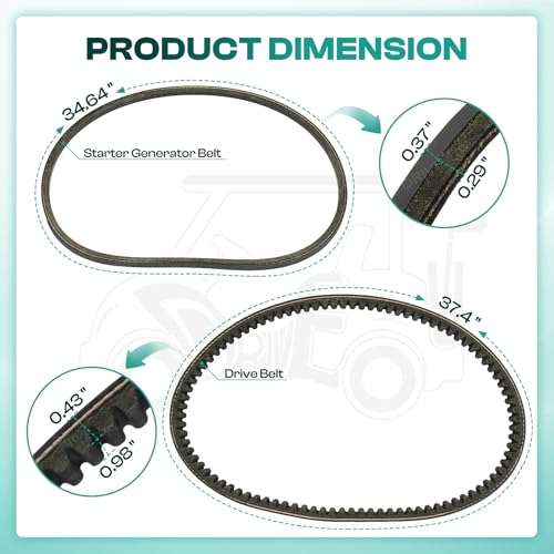 Drive-up 1016203 101916701 Starter Generator and Drive Belt Kit for Club Car DS Precedent Golf Cart - Image 3