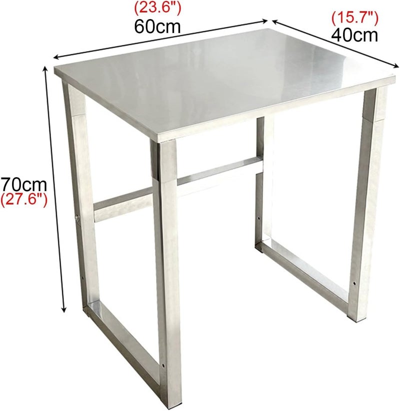 OGFC 18111 Heavy Duty Stainless Steel Workbench for Warehouse Packing Household Shelving Fish Tank Rack and Commercial Kitchen Preparation Sturdy Stable and Thickened Metal Table 60x40x70cm - Image 4