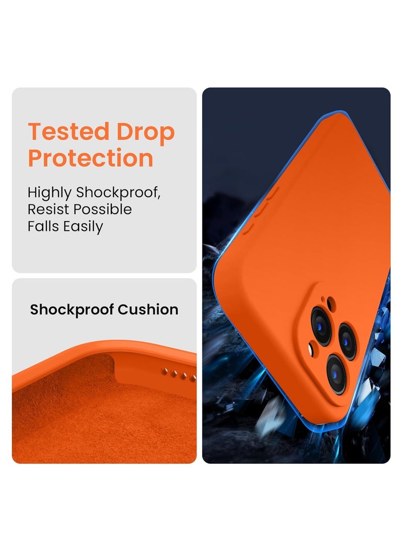 Raxoom Designed for iPhone 15 Pro Max Case, Silicone Upgraded [Camera Protection] for iPhone 15 ProMax Case with [2 Screen Protectors], Anti-Scratch Microfiber Lining, 6.7 inch, Neon Orange - Image 4