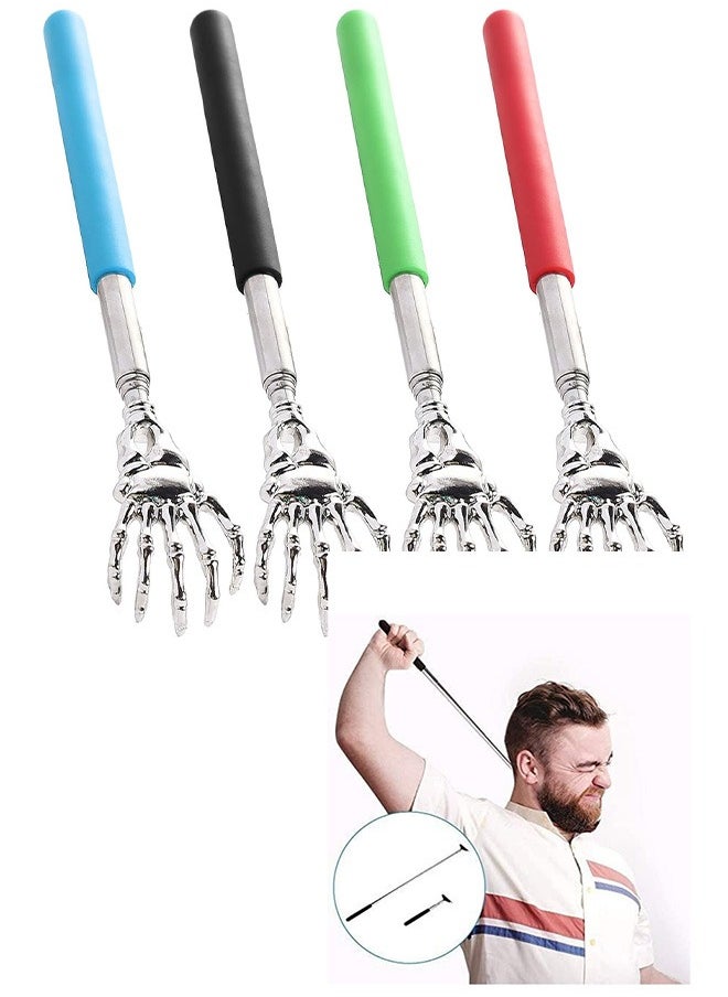 Geustos 4 back scrapers, portable expandable rear scraper 17.5 inch long telescope massage tool, eliminating back itching in male children - 4 different colors  - Image 1