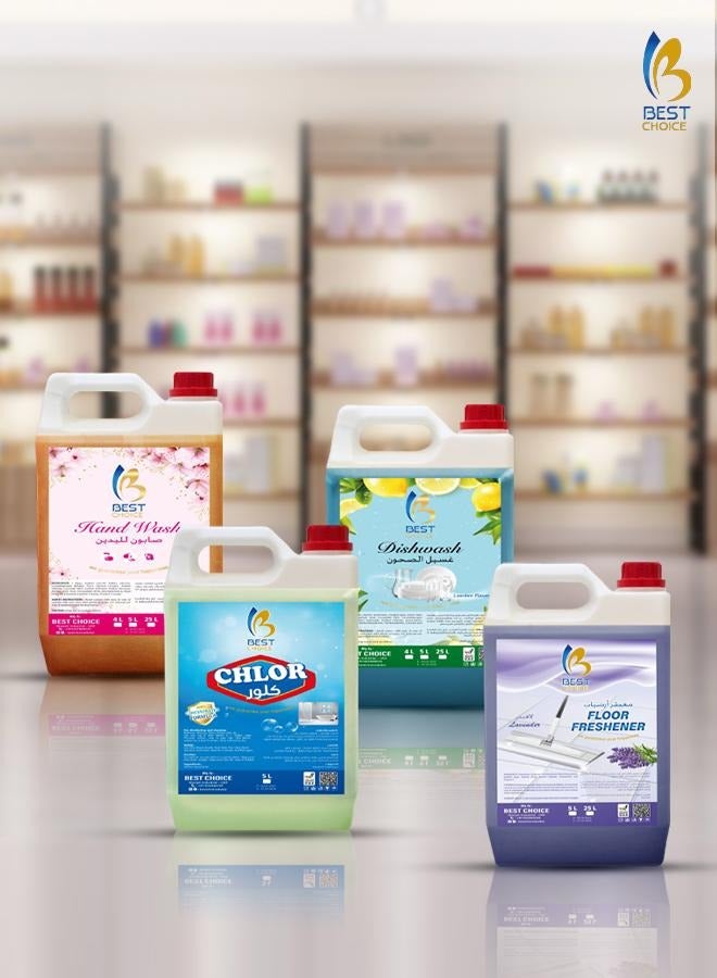 Best Choice 4-in-1 Cleaning Pack - Dish Wash, Bleach, Handwash, Floor Freshener Lavender - 5 L Each - Image 2