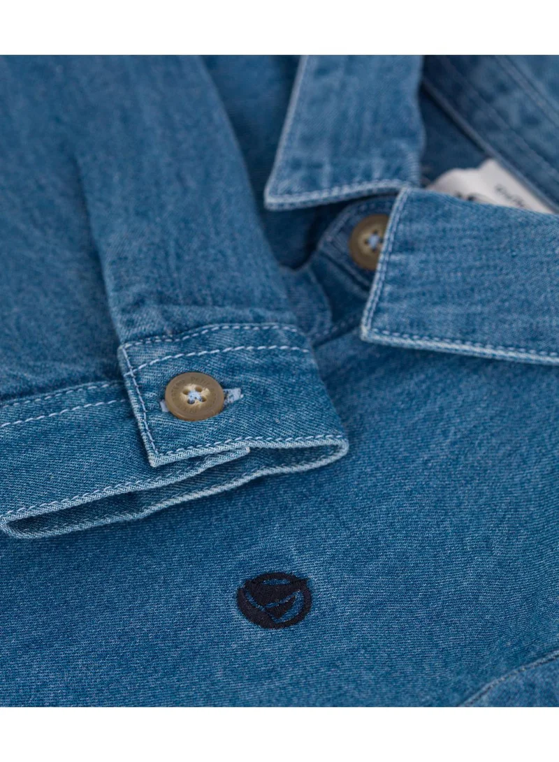 Petit Bateau Babies' plain denim shirt