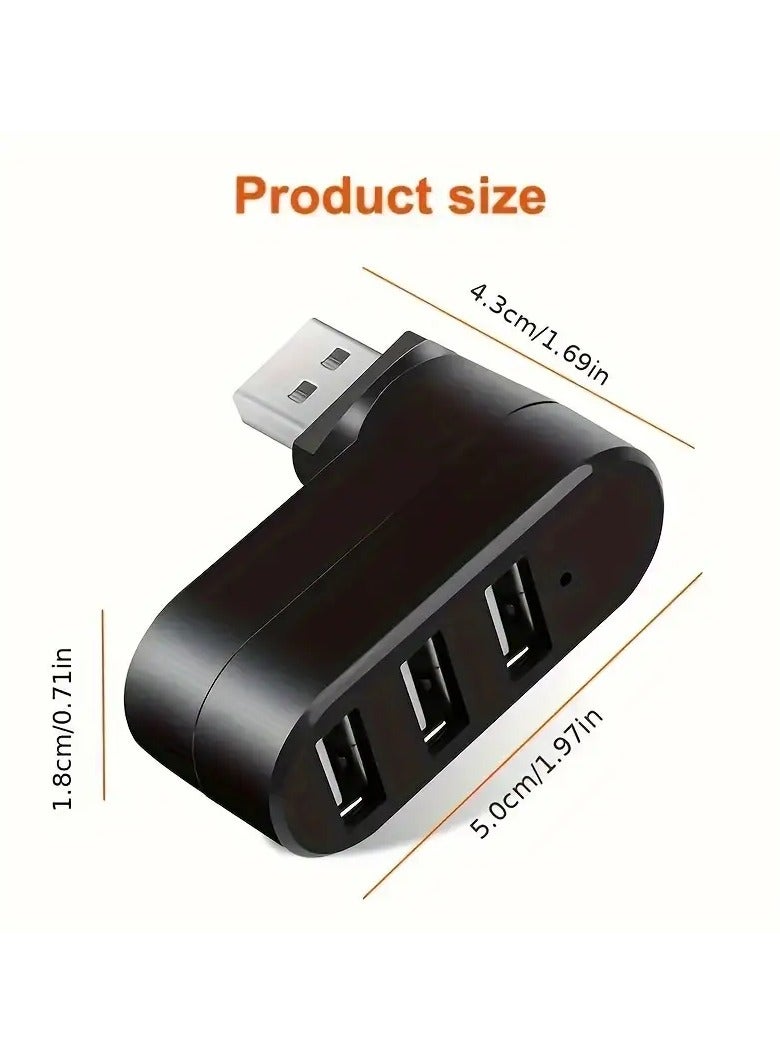 High Quality For Laptop For PC Hub USB Rotate Splitter Mini Adapter 3 Ports - Image 4