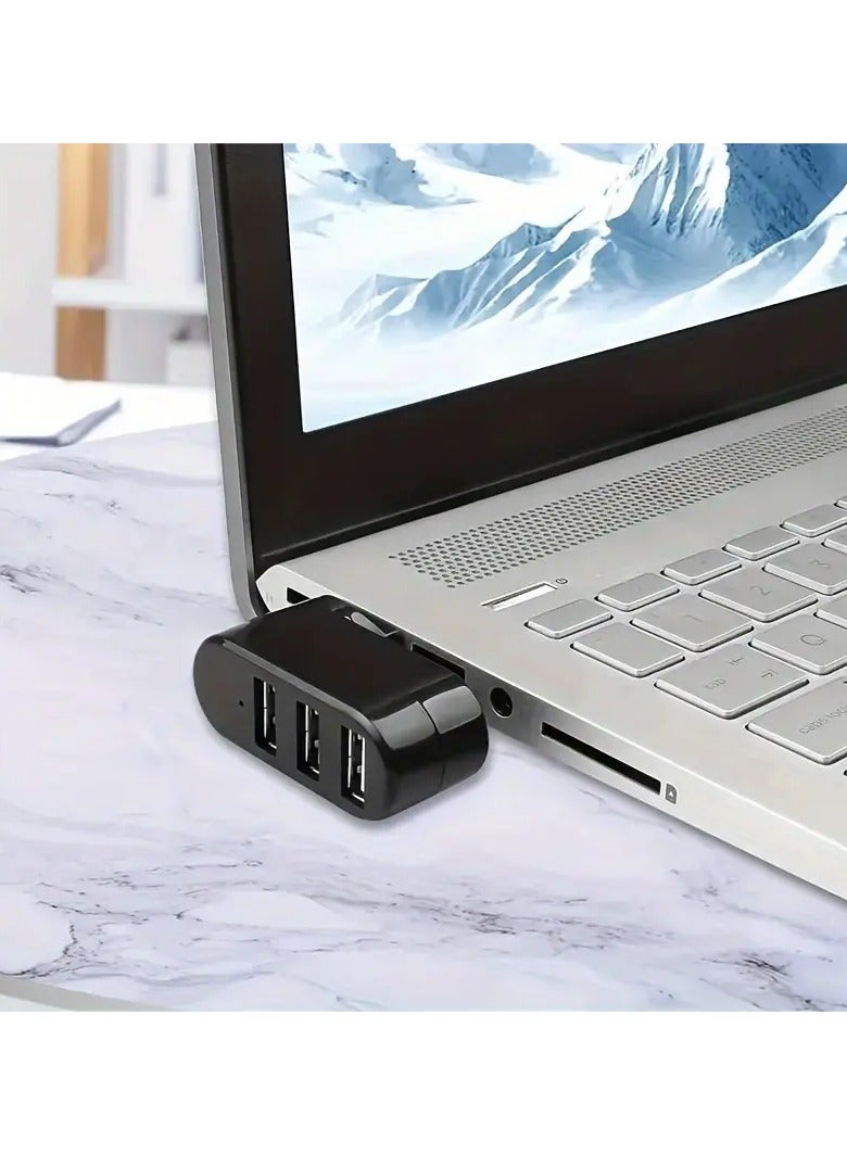 High Quality For Laptop For PC Hub USB Rotate Splitter Mini Adapter 3 Ports - Image 2