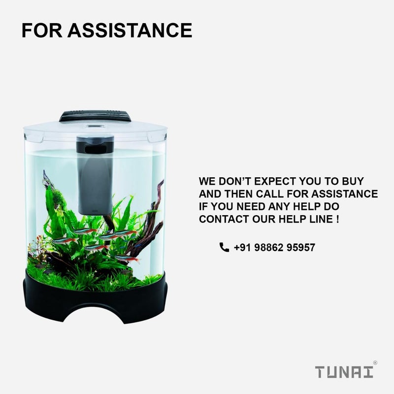 TUNAI + KW BT112 All-in-One DIY Aquarium Fish Tank Comes with Filter and Led Lights, 5.2 Ltrs Capacity Suitable for Small Fish Like Betta, Zebra, Guppy, Tetras & Others - Image 5