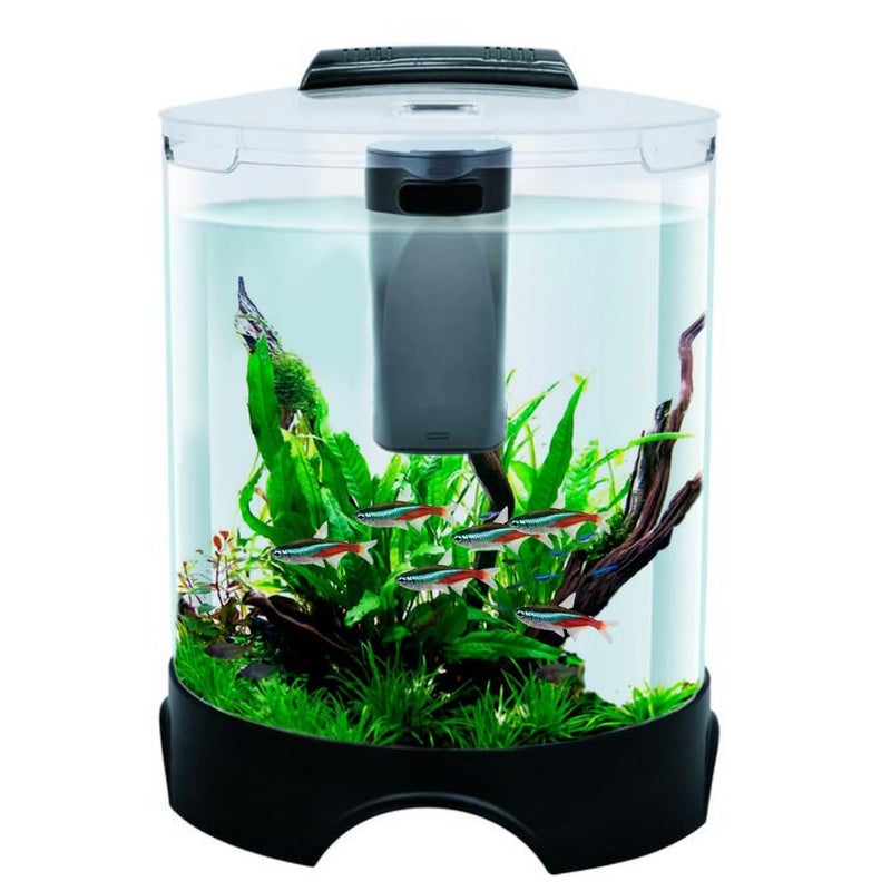 TUNAI + KW BT112 All-in-One DIY Aquarium Fish Tank Comes with Filter and Led Lights, 5.2 Ltrs Capacity Suitable for Small Fish Like Betta, Zebra, Guppy, Tetras & Others - Image 1