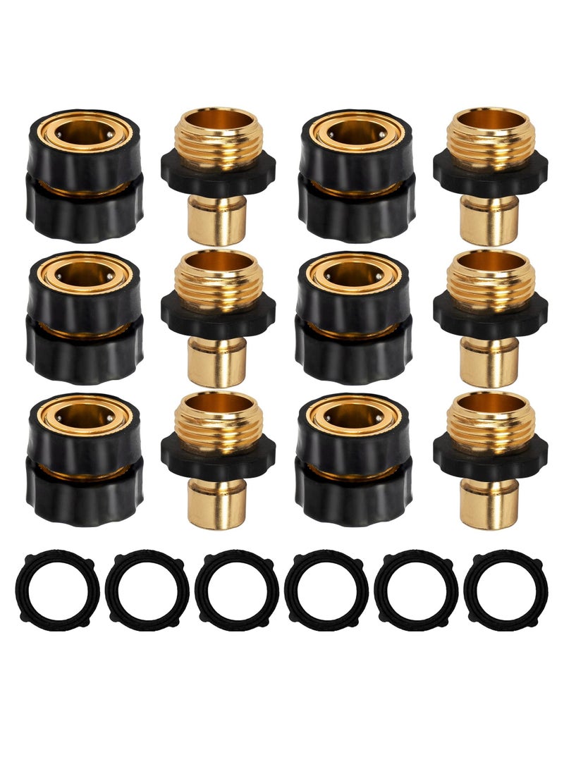 KASTWAVE Hose Quick Connectors, Garden Plastic Water Hose Quick Connect Male and Female 3/4" US Thread Fitting Kit for Garden Hose, Sprinkler and Nozzle - Image 1