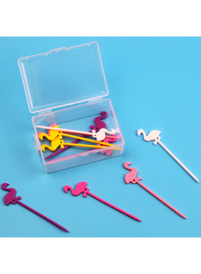 Japanese Cartoon Fruit Fork Cute Animal Fruit Fork Children Baby Special Fruit Sign Wholesale-Color:10pc Fruit Fork/flamingo Boxed  - Image 1