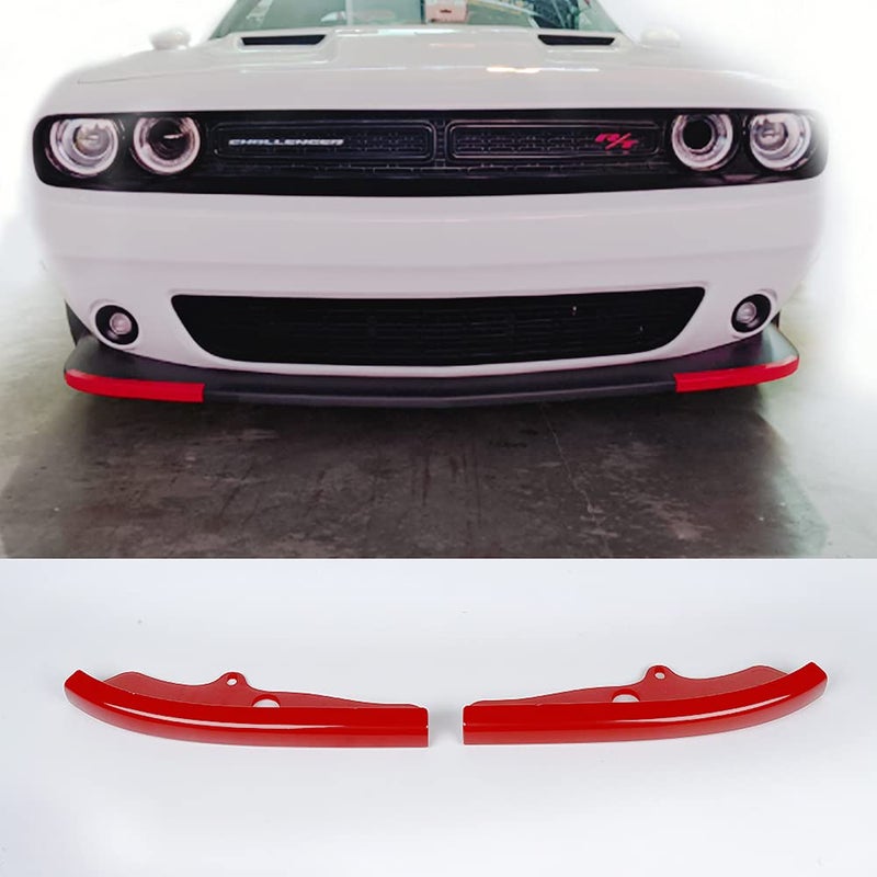 Voodonala Front Bumper Lip Splitter Protector Cover Replacement Part for 20152023 Dodge Challenger Scat Pack RT GT SRT PlusNot for Widebodyred2pcsSet
