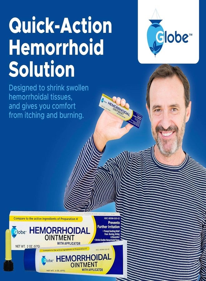 Globe Hemorrhoidal Ointment, Phenylephrine HCl, Petrolatum, Mineral Oil, Relief from Burning, Itching and Discomfort of Hemorrhoids, 2 Ounces (4 Pack) - Image 5
