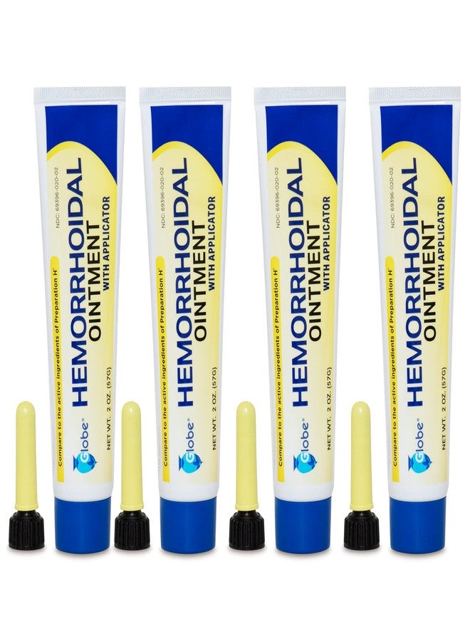 Globe Hemorrhoidal Ointment, Phenylephrine HCl, Petrolatum, Mineral Oil, Relief from Burning, Itching and Discomfort of Hemorrhoids, 2 Ounces (4 Pack) - Image 1