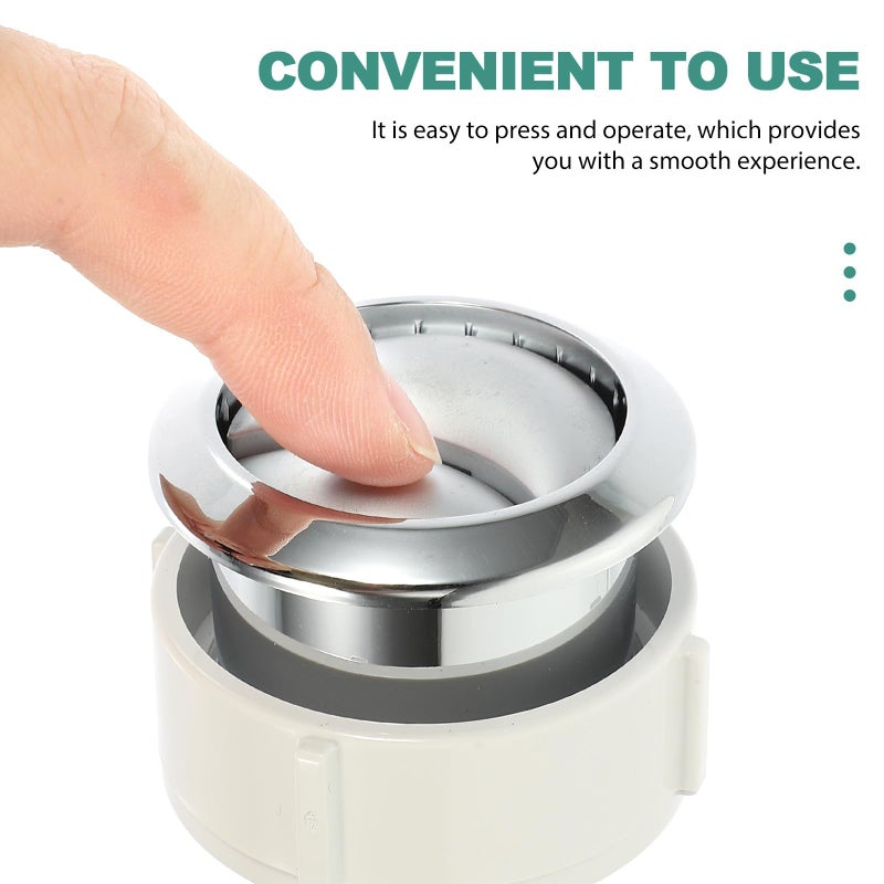 Silver Toilet Push Button Replacement 3.8cm Flush Accessory for Tank - Image 4