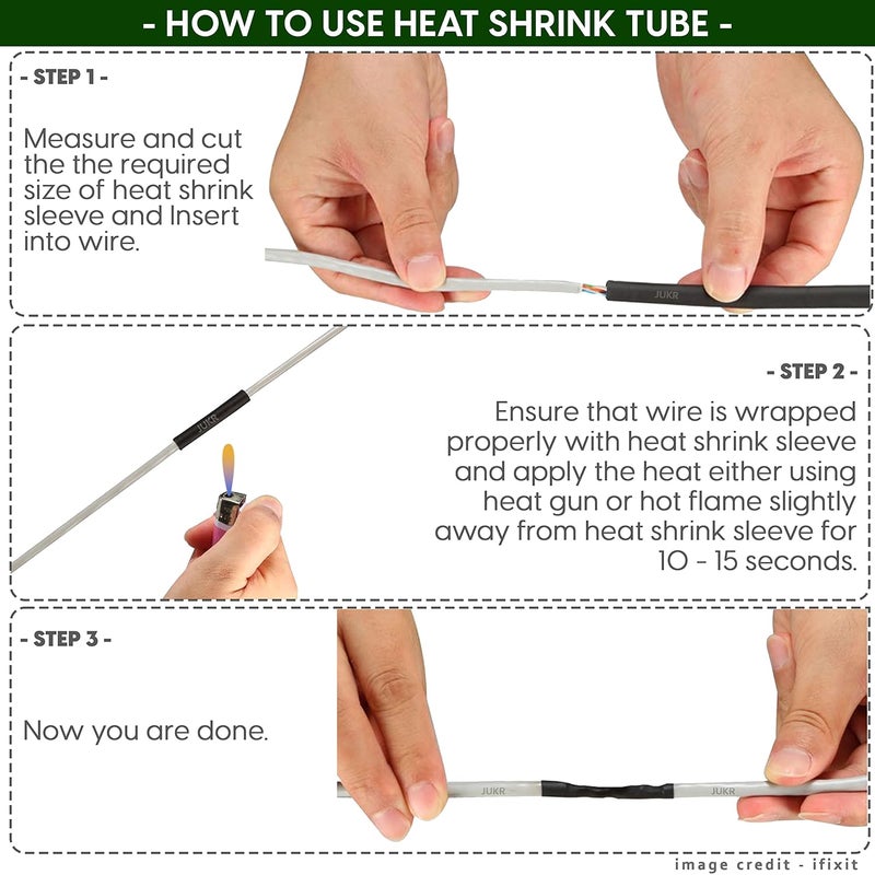 JUKR JUKR 4 Colors Heat Shrink Sleeve Tube Wrap 1 2 3 4 5 6 7 8 9 10 mm 100PCS 60 mm Electronic Projects Repair Damaged Mobile Phone Charger Cable Headphone Wires USB iPhone CType Cables Insulation  - Image 4