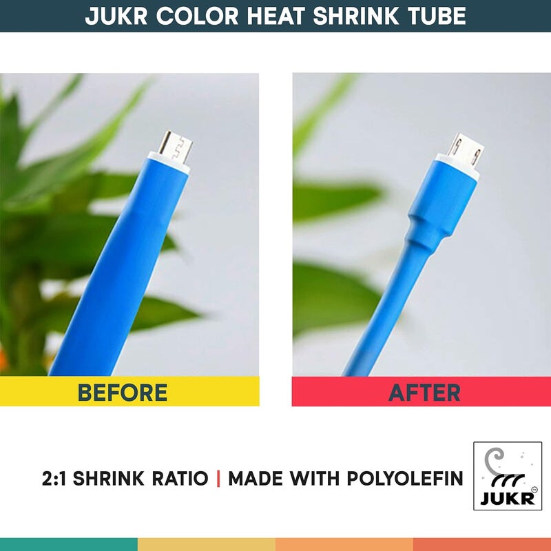 JUKR JUKR 4 Colors Heat Shrink Sleeve Tube Wrap 1 2 3 4 5 6 7 8 9 10 mm 100PCS 60 mm Electronic Projects Repair Damaged Mobile Phone Charger Cable Headphone Wires USB iPhone CType Cables Insulation  - Image 3