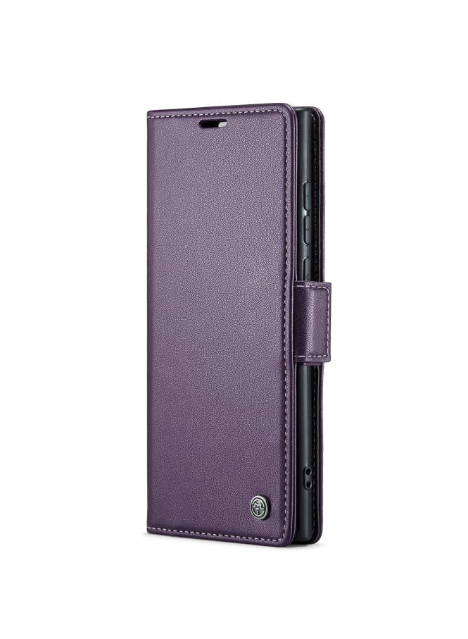 CaseMe Flip Wallet Case For Samsung Galaxy S24 Ultra, [RFID Blocking] PU Leather Wallet Flip Folio Case with Card Holder Kickstand Shockproof Phone Cover (Purple) - Image 2
