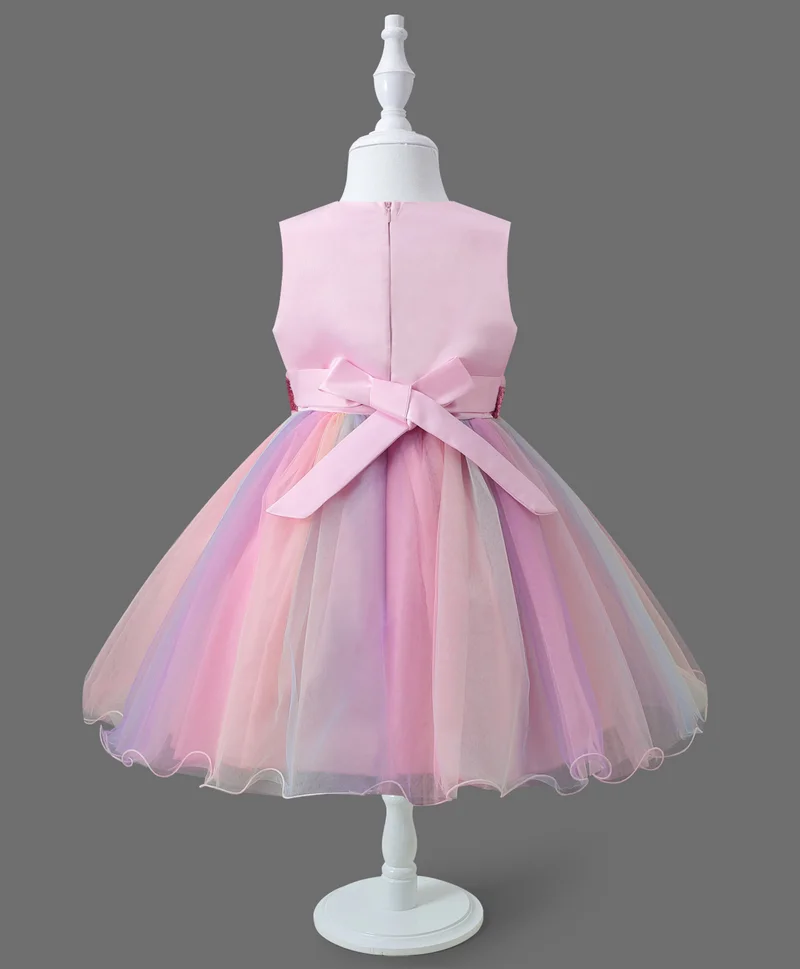 Mark & Mia Mark & Mia Sequins Embellished Bow Detailed Floral Sleeveless Dress - Pink