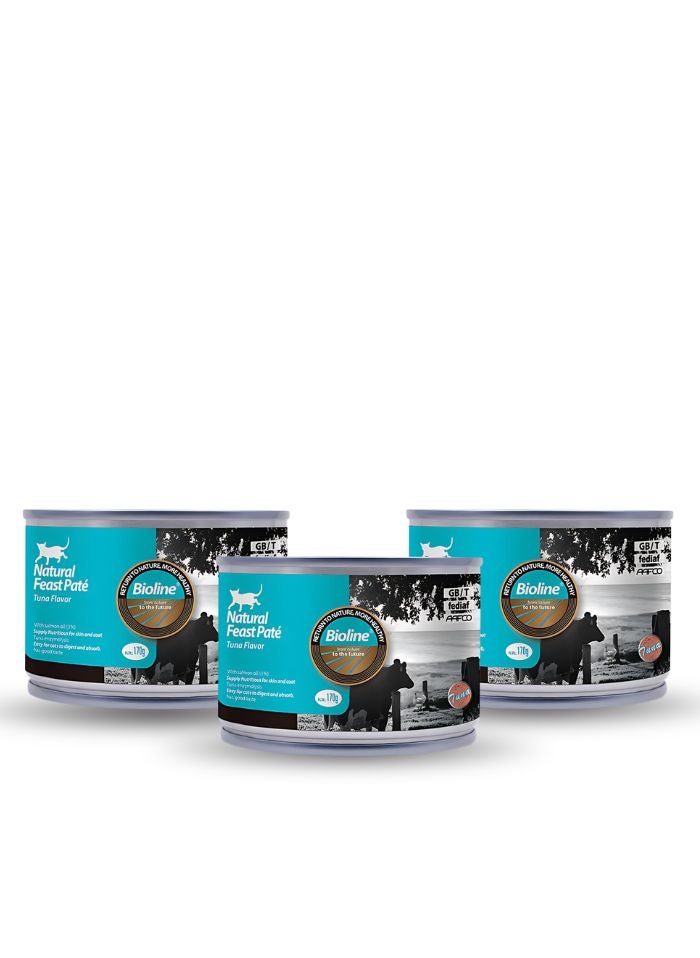 بايولاين طعام القطط بيولاين باتيه بنكهة التونة 170 جرام (عبوة من 3 قطع) - Image 1