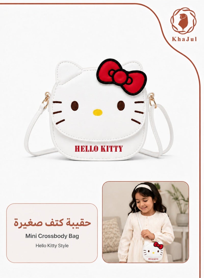 Hello Kitty Mini Crossbody Bag 10×11×5.5cm – PU Leather Shoulder Purse with Adjustable Strap, Cute Cartoon Daily Carryall for Kids & Fans - Image 1