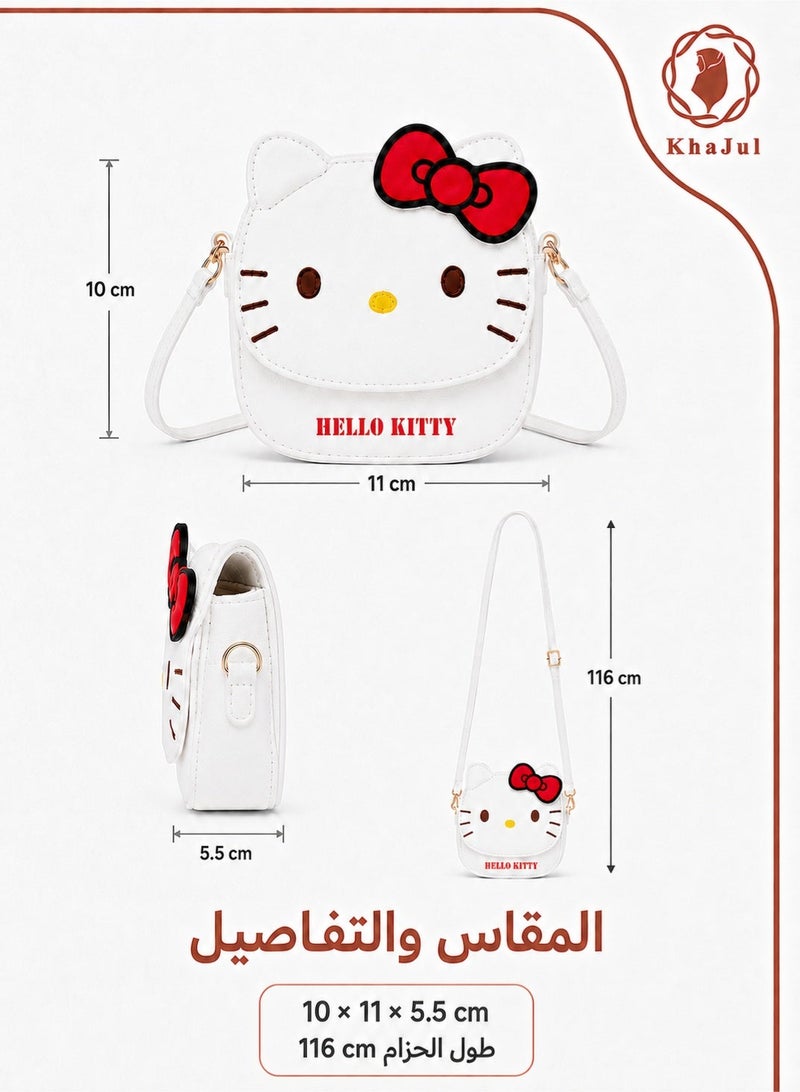 Hello Kitty Mini Crossbody Bag 10×11×5.5cm – PU Leather Shoulder Purse with Adjustable Strap, Cute Cartoon Daily Carryall for Kids & Fans - Image 2