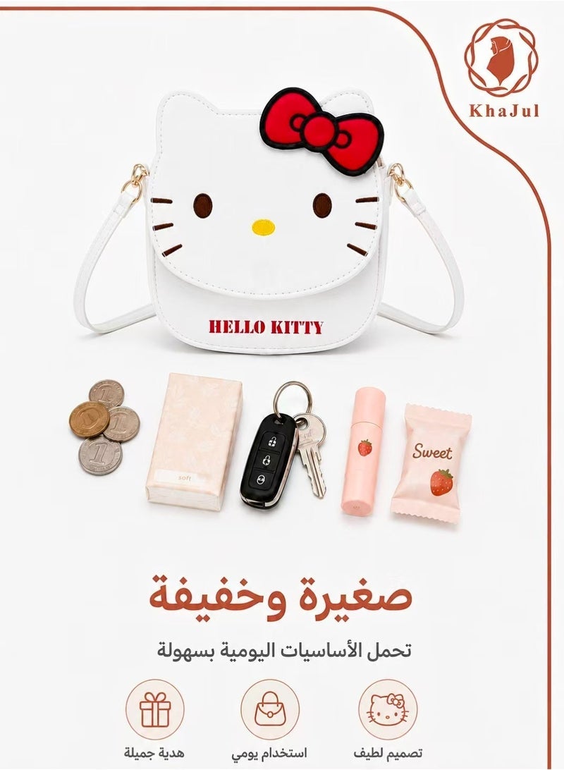 Hello Kitty Mini Crossbody Bag 10×11×5.5cm – PU Leather Shoulder Purse with Adjustable Strap, Cute Cartoon Daily Carryall for Kids & Fans - Image 4