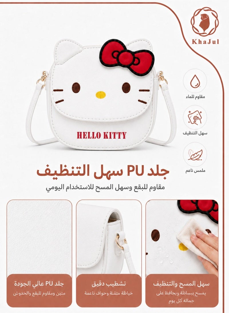 Hello Kitty Mini Crossbody Bag 10×11×5.5cm – PU Leather Shoulder Purse with Adjustable Strap, Cute Cartoon Daily Carryall for Kids & Fans - Image 3
