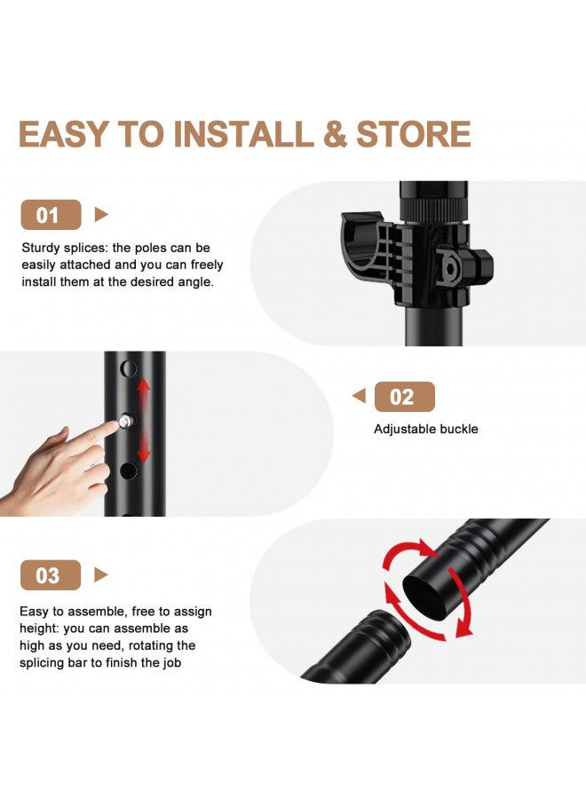 CALCHELE Room Divider Rod, Curtain Rod No Drilling Partition Room Dividers Tension Rod, 4-10ft (H) 48-72inch(W) Floor to Ceiling Room Divider Curtain Rod, Adjustable Curtain Divider for Room Separation Black - Image 4