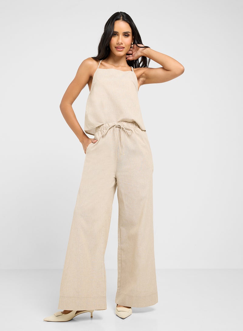 جينجر طقم بلوزة كامي وبنطلون بقصة مريحة - Image 1