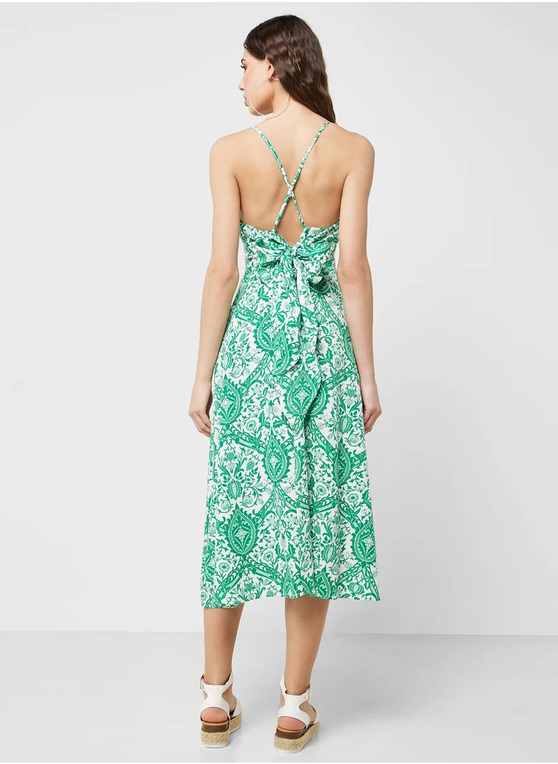 Ginger Strappy Floral A Line Dress