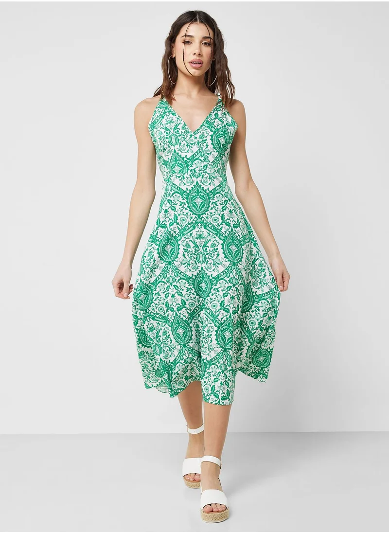 Ginger Strappy Floral A Line Dress