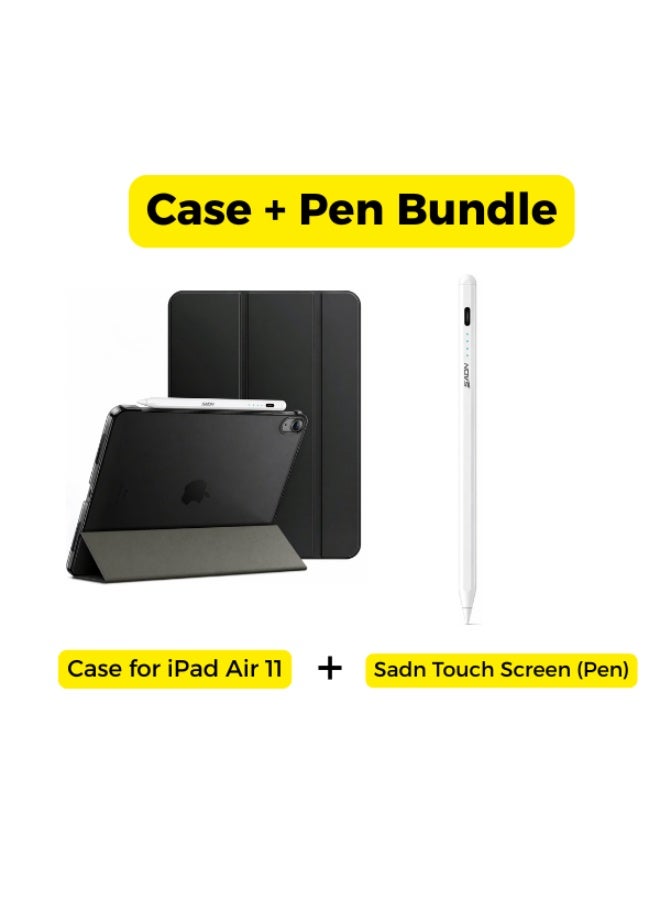 SADN iPad Air Bundle – Magnetic Stylus Pen + Slim Smart Case for iPad Air 11-Inch M4/M3/M2 (2026/2025/2024), iPad Air 5/4 10.9-Inch (2022/2020), Hard Back Stand Cover - Image 5