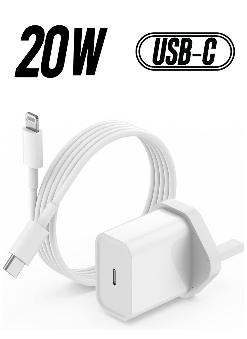 Generic - 20W Type C Fast Charger Adapter for iphone 14 pro/ 14 pro max/14/13/12/11, USB C Fast Charging Plug with Cable 1.5M - Image 1