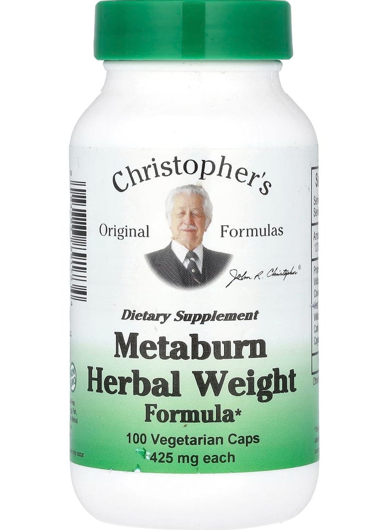 صيغة ميتابورن العشبية لفقدان الوزن، 1,275 ملغ، 100 كبسولة نباتية (425 ملغ لكل كبسولة)