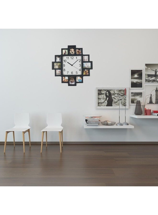 Timelike DIY Frame Clock Black 40cm x 40cm x 45cm Analog Display Protects Photos Kids Art Embroidery Designs - Image 2