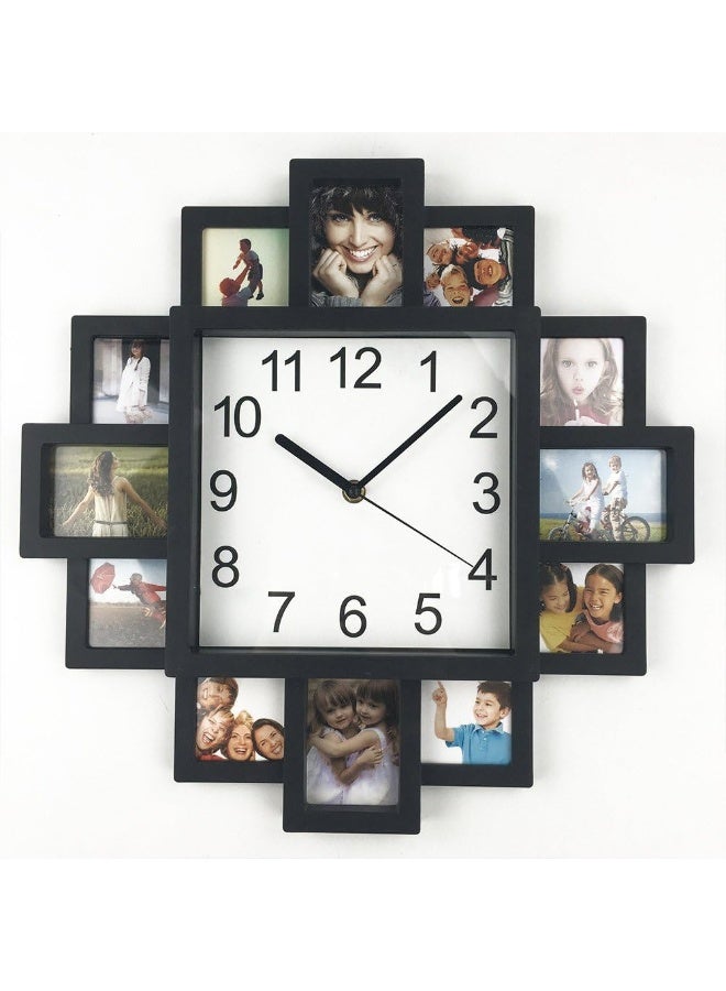 Timelike DIY Frame Clock Black 40cm x 40cm x 45cm Analog Display Protects Photos Kids Art Embroidery Designs - Image 5