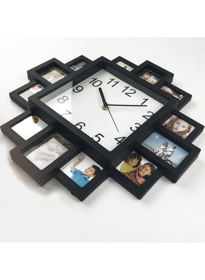 Timelike DIY Frame Clock Black 40cm x 40cm x 45cm Analog Display Protects Photos Kids Art Embroidery Designs - Image 3