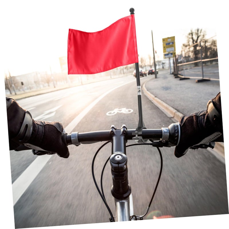 Motorcycle Handlebar Flagpole Set 2 Packs 12 Pieces Outdoor Bike Decor Display - Image 3