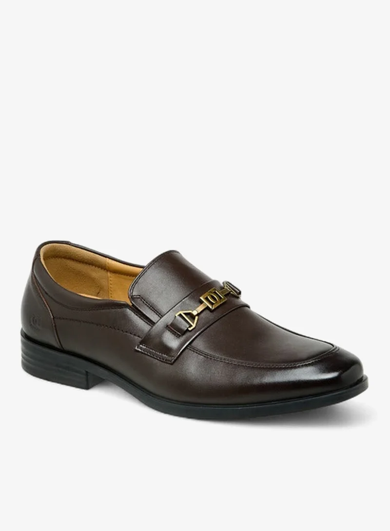 DUCHINI Brown Men Metal Accent Leather Loafers for Men | Best Price UAE