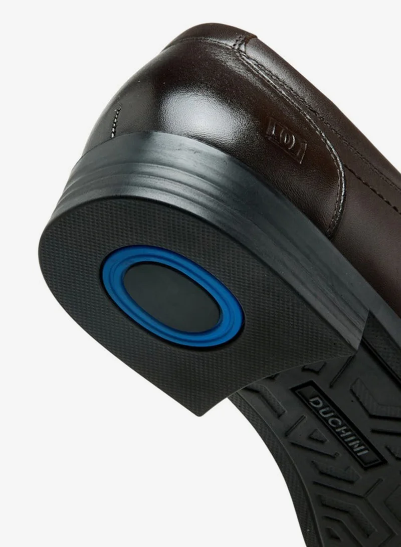 DUCHINI Brown Men Metal Accent Leather Loafers for Men | Best Price UAE