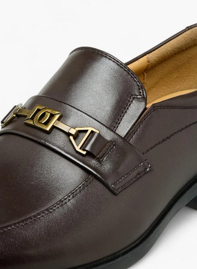 Duchini Brown Men Metal Accent Leather Loafers for Men | Best Price UAE