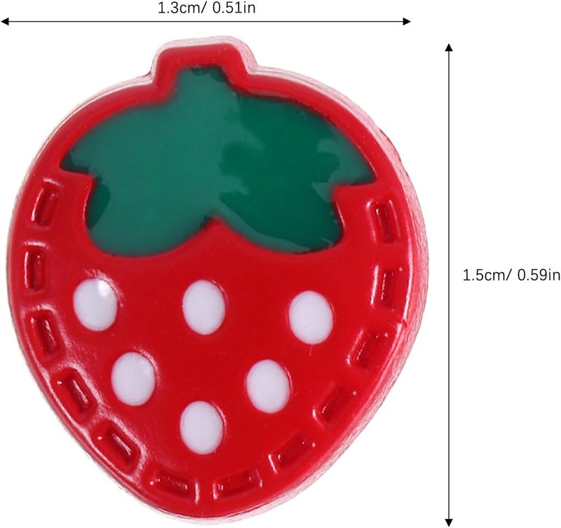ABOOFAN 20pcs Strawberry Decorative Sewing Buttons for Clothing DIY Crafts, Red with White Dots, Small Flat Back Buttons for Garment Embellishment and Accessories - Image 2