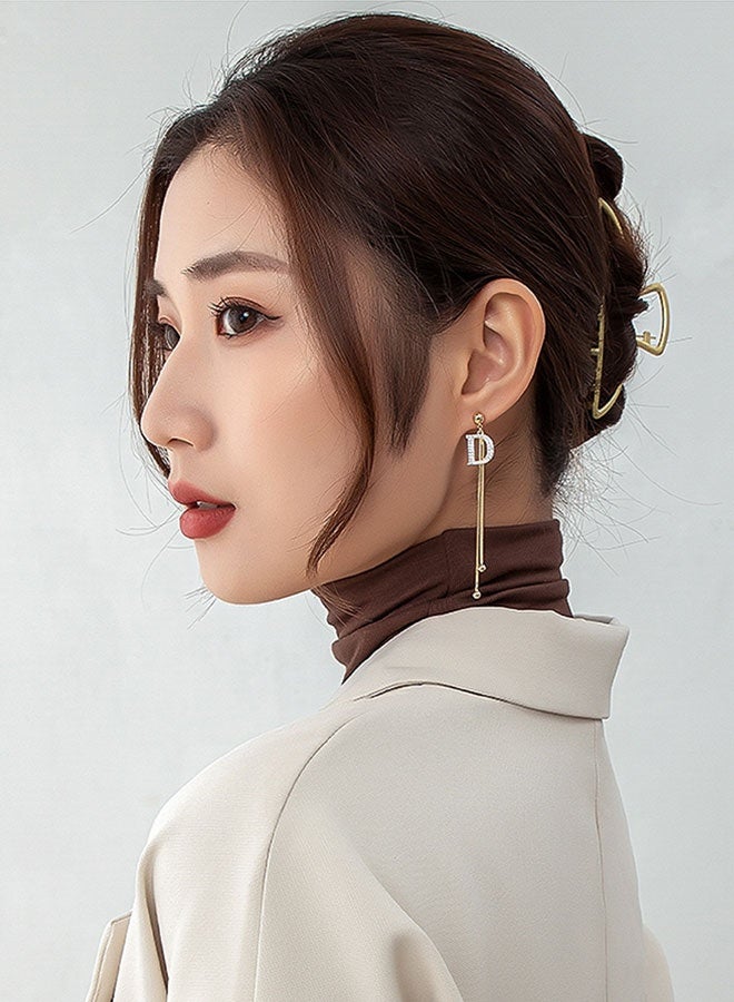 TUNKE Letter D Long Tassel Earrings, Sparkling Crystal Design, Elegant & Glam, Perfect for Parties, Weddings & Night Out - Image 4