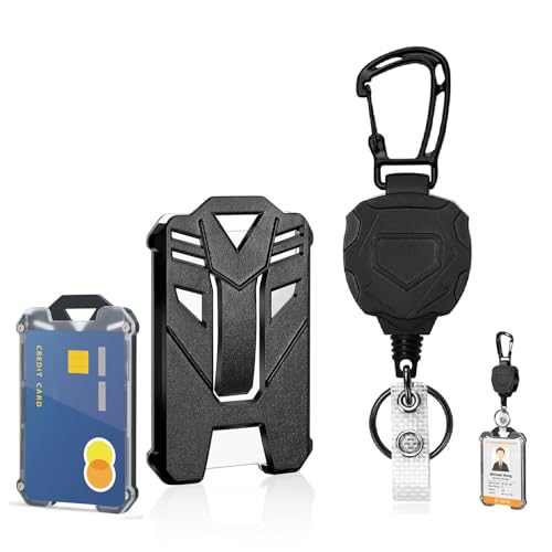 Jubobu ID Card Holder for Office,Retractable ID Card Pulley with Keychain and ID Card Cover,Anti-Lost Heavy-Duty Keychain with 80 CM Retractable - Image 1