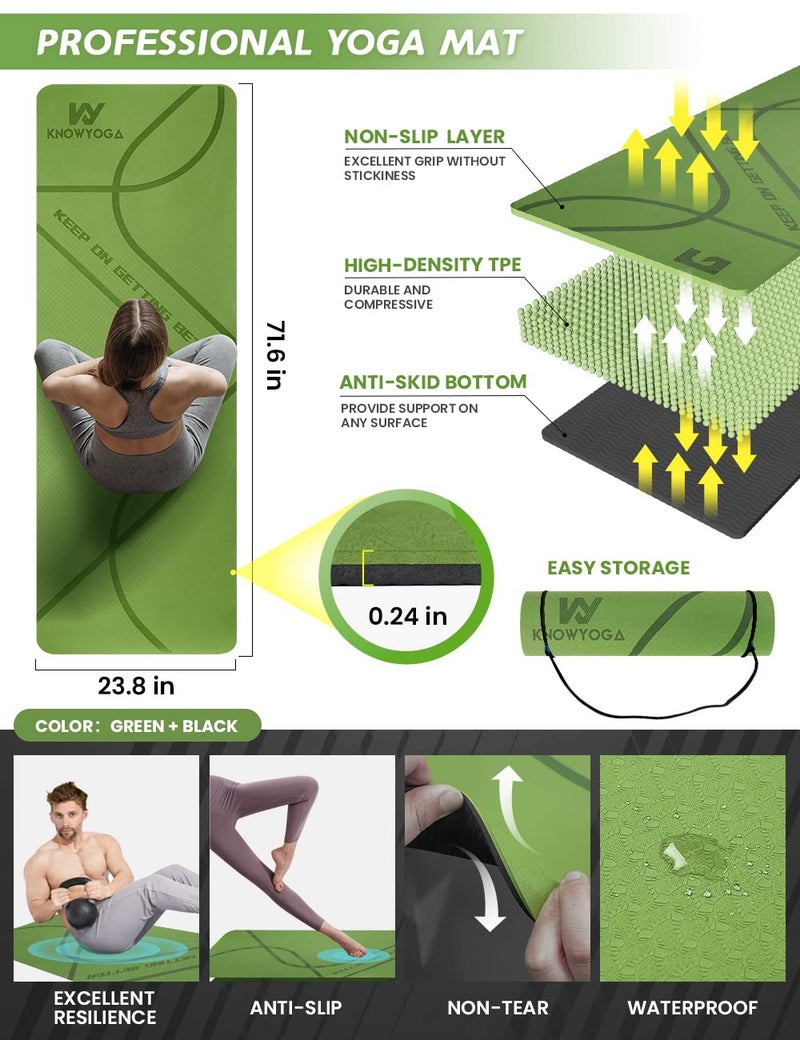 KNOWYOGA Yoga Starter Kit 12 in 1 - Yoga Set Include Yoga Mat and Blocks Ser for Women & Men, Yoga Kit and Sets for Beginners, Foam Roller, 4 Resistance Bands with Strap, 2 Peanut Massage Balls Set - Image 2
