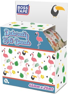 Decorative Packaging Packing Flamingo Patterned Printed Box Tape Width: 45mm Length: 25meters