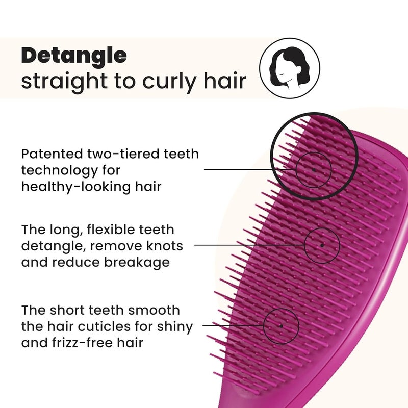 TANGLE TEEZER فرشاة فك التشابك النهائية للشعر الرطب والجاف، تقضي على العقد وتقلل من التكسر لجميع أنواع الشعر، توت كهربائي - Image 2