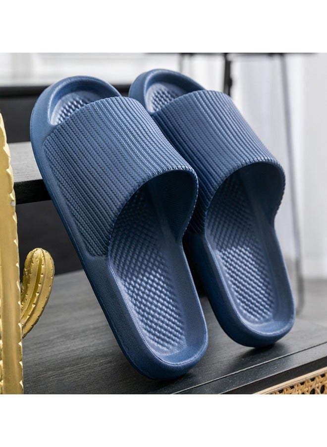 GGEROU Men's House Slippers Thick Platform Bathroom Home Slippers Women Men Fashion Soft Sole Indoor House Pool Slides Summer Sandals Blue - Image 1
