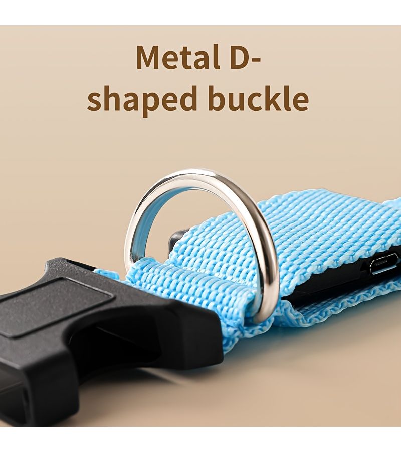 Orange Multi Mode LED Pet Collar Fast Charging Nighttime Protection - Image 2