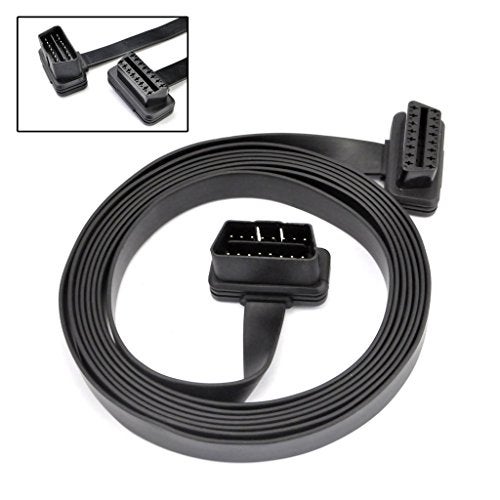 OLLGEN 3M/9.8Feet Ultra Flat Low Profile 16 Pin Male to Female OBDII OBD2 Extension Cable Car Diagnostic Extender Cord Adapter - Image 1
